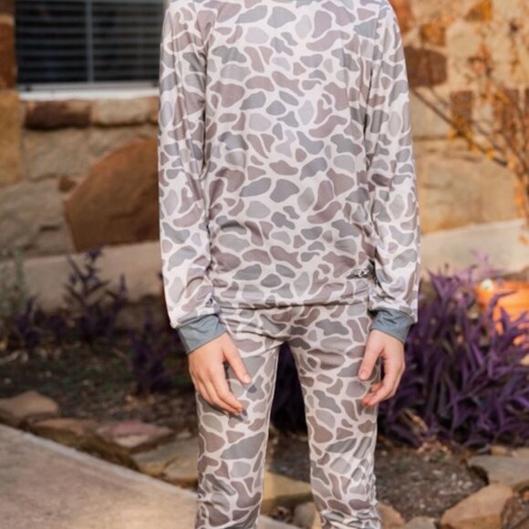 BURLEBO Youth & Toddler Pajama Set in Classic Deer Camo